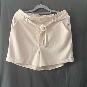 Maurices High Waist Cream Shorts with Tie